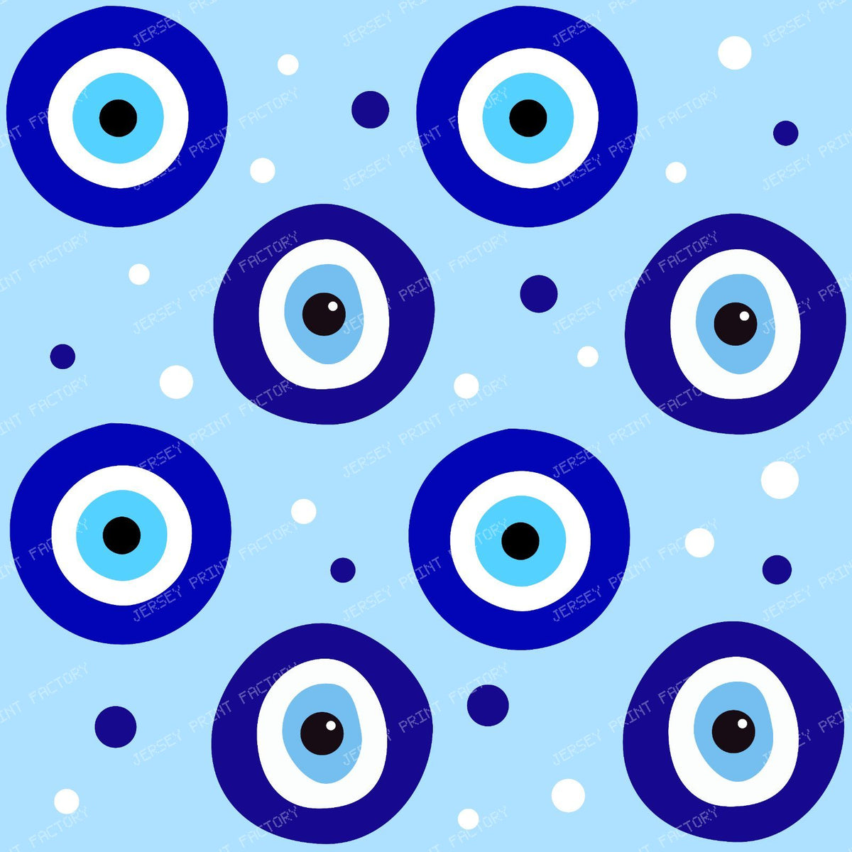Evil Eye Pattern, Turkish Eye, Nazar Talisman, Mati, Mataki, Hamsa — Blue 5