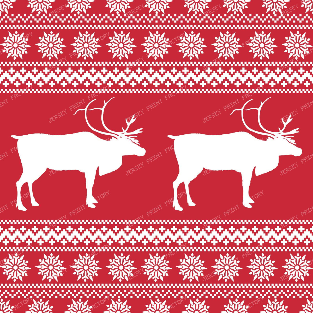 Ugly Christmas Sweater, Snowflakes, Elk, Moose, Pink — Red