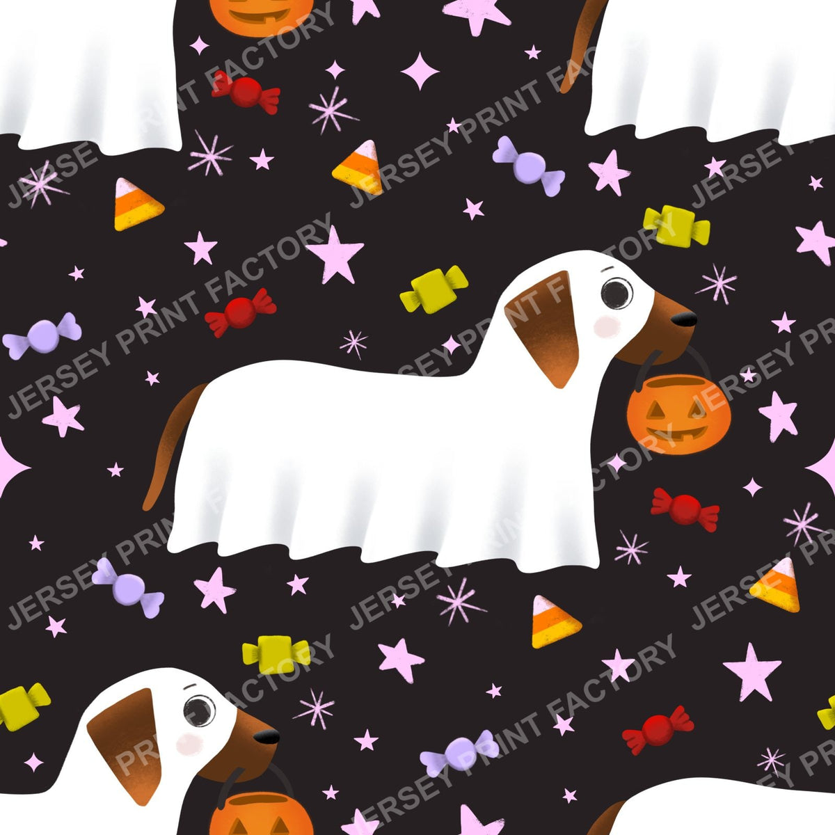 Trick Or Treat Dachshund Dog Halloweenie – Candy Toss On Black