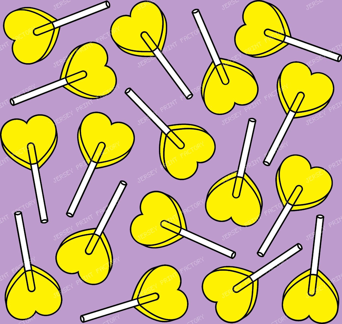Blue Lollipops, Heart Lollipops, Lollipop Pattern — Yellow 7