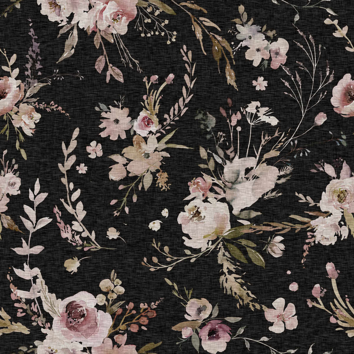 Meadow Floral Twilight - Moody Watercolor Floral