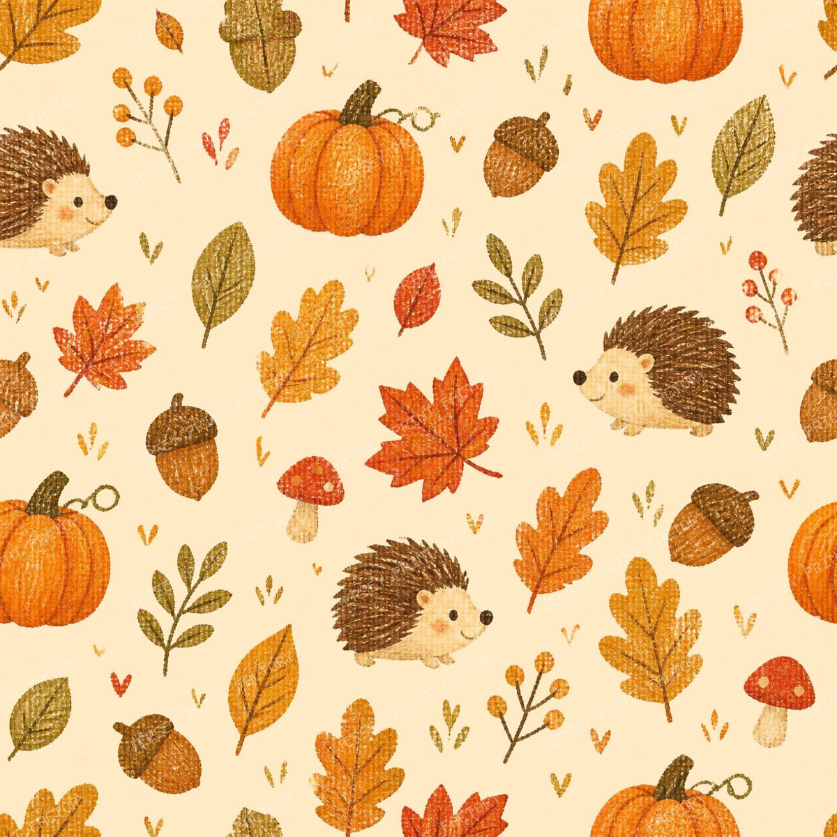 Fall season woodland, pumpkins and aconrs