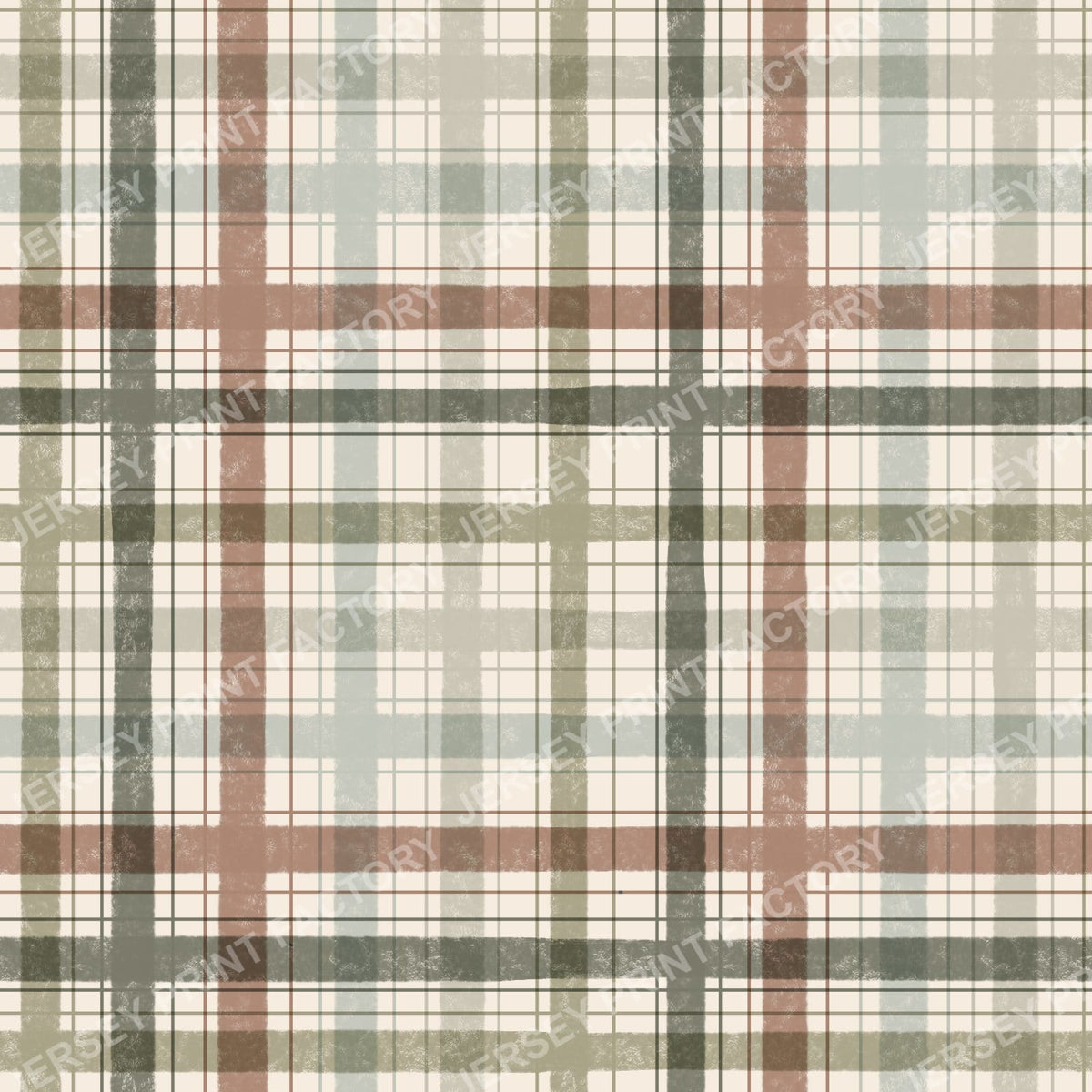 Rust brown and olive green Plaid