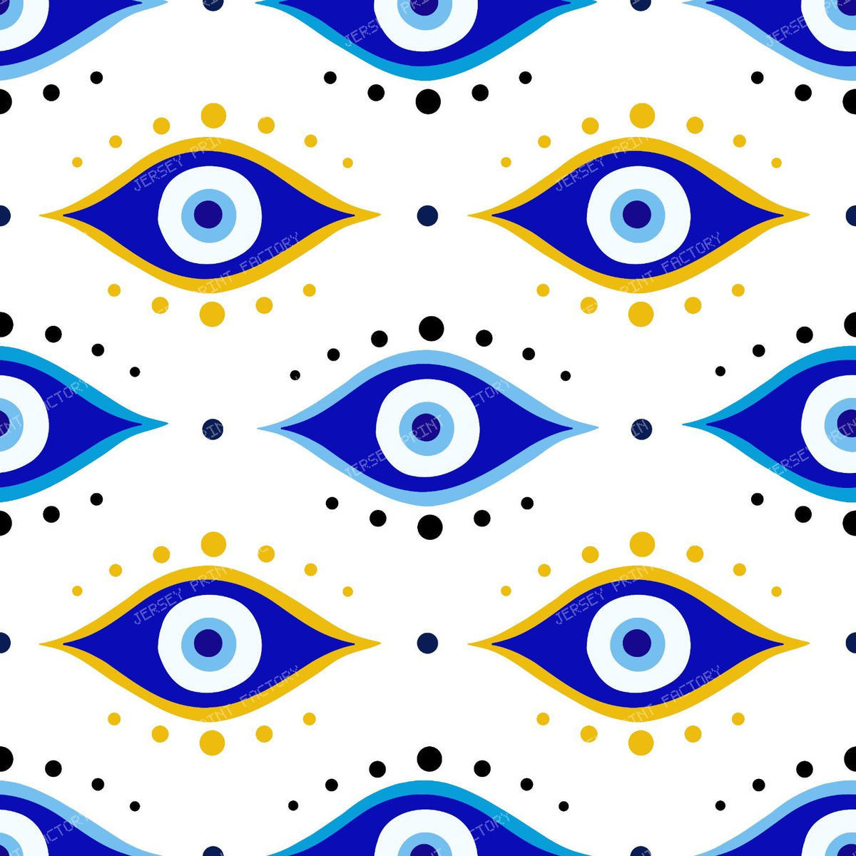 Evil Eye Pattern, Turkish Eye, Nazar, Mati, Mataki, Hamsa — White 2