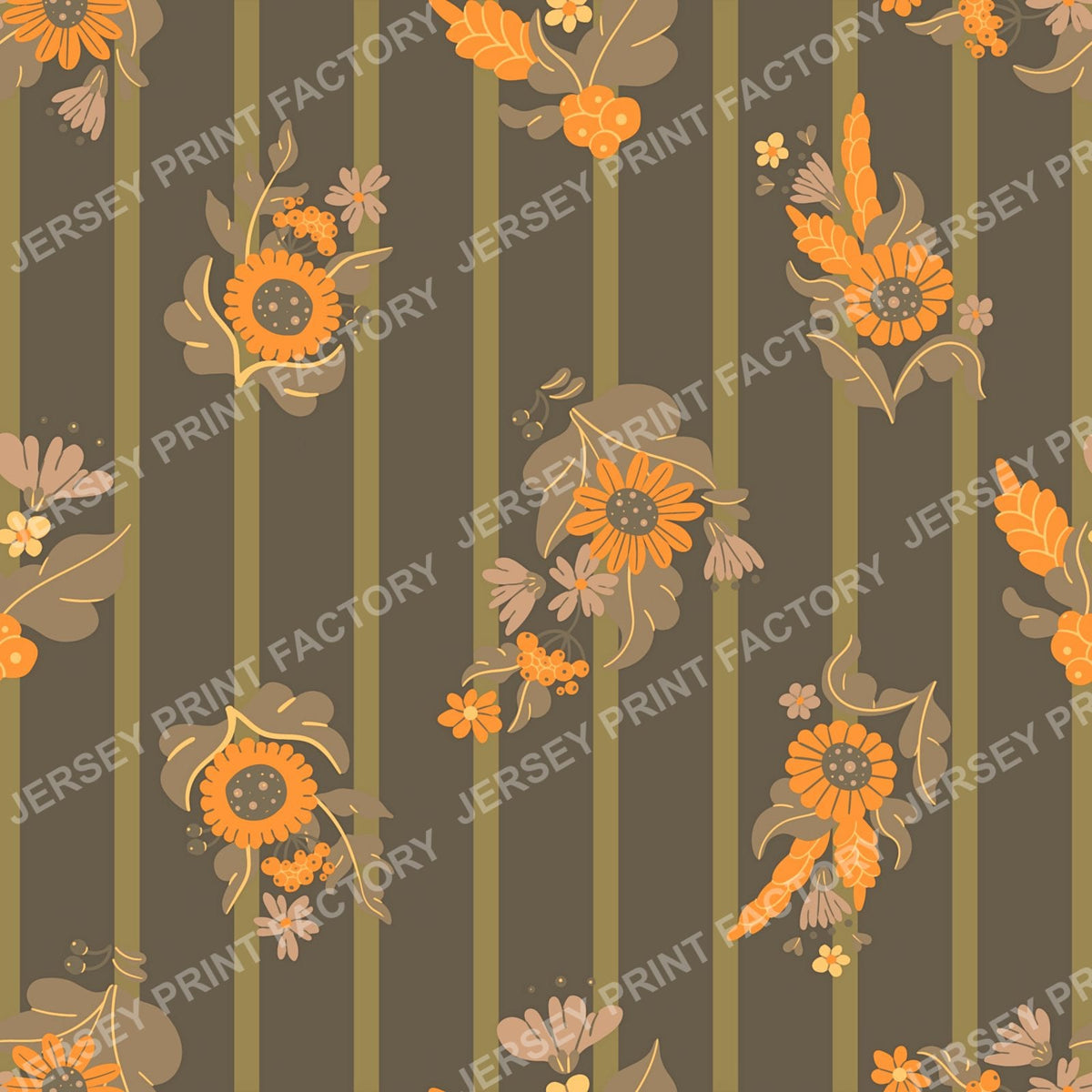 Bloomstripe Harmony Seamless Floral Linear Pattern 06