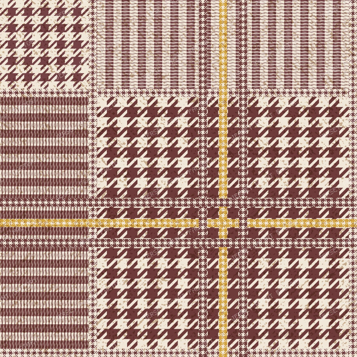 Modern Houndstooth Check — maroon red
