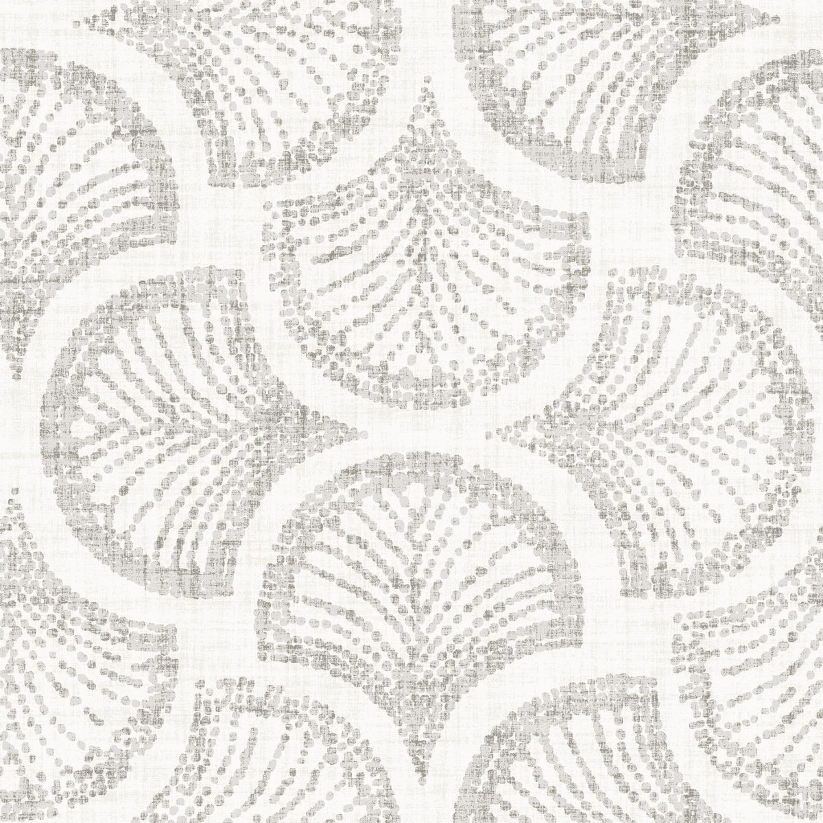 Ginkgo Leaf Scallop Fan Silver Grey Soft Neutral