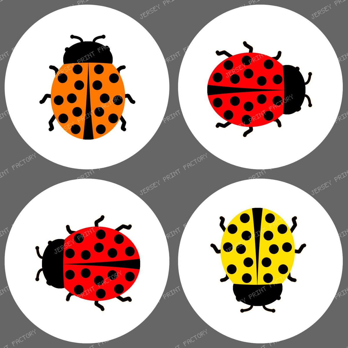 Lady Bugs on grey