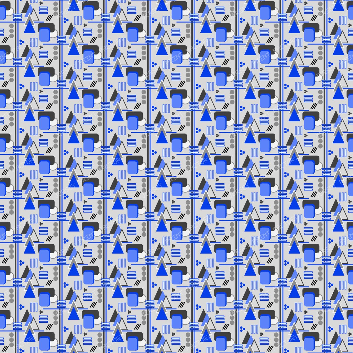 Royal Blue and Gray Geometric Abstract