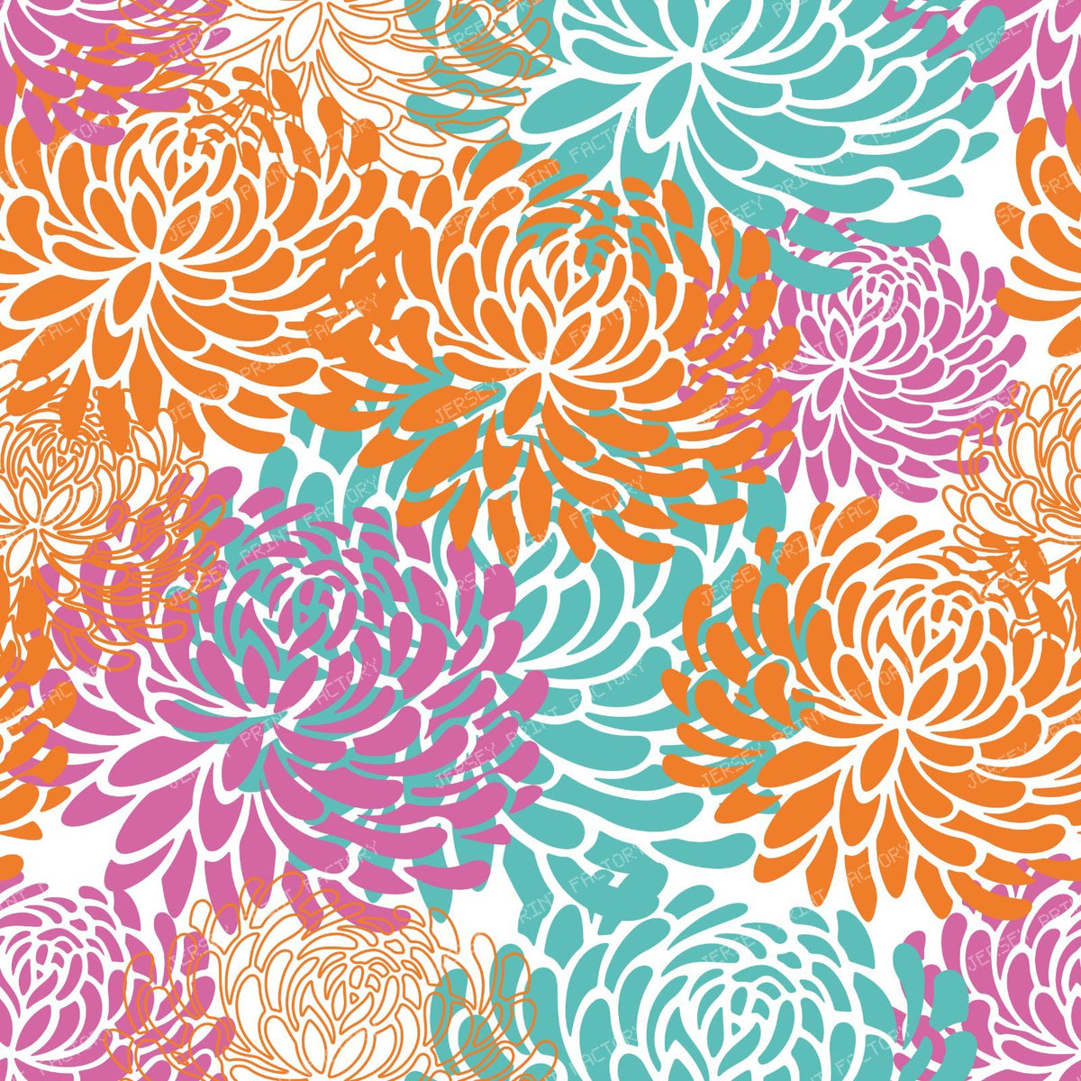 Blue Dahlia, Brown Dahlia, Floral Pattern, Dahlia Pattern — Colorful 6