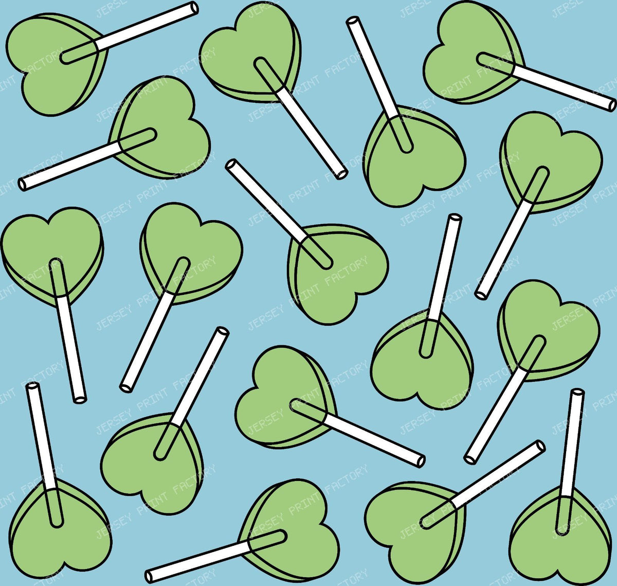 Blue Lollipops, Heart Lollipops, Lollipop Pattern — Green 4