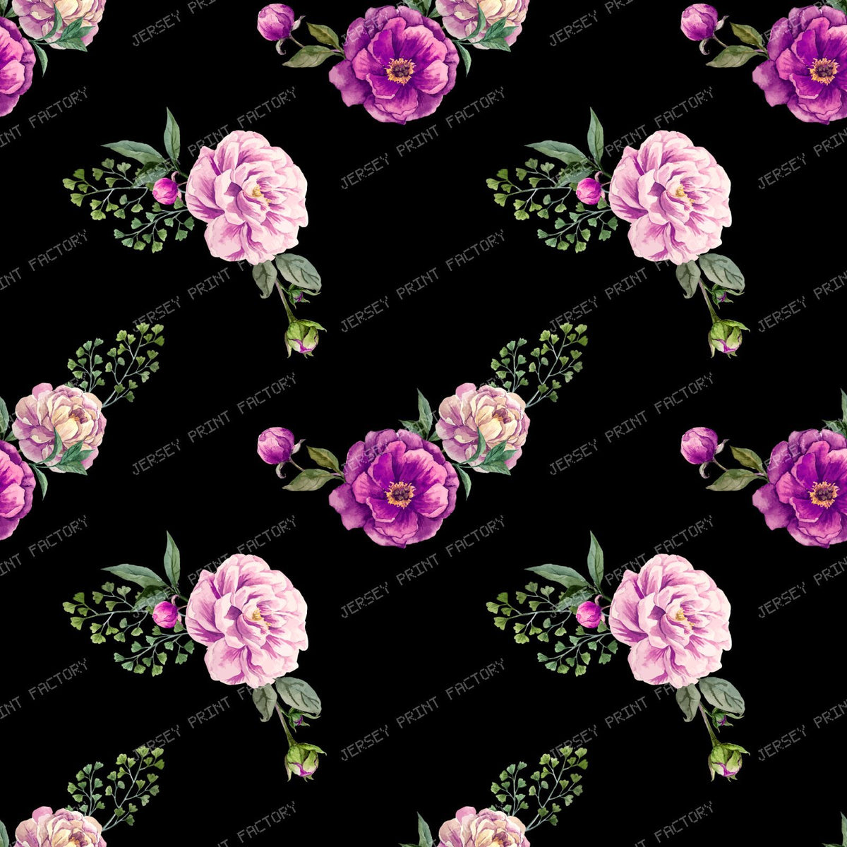 Pink Roses, Purple Roses, Floral Pattern, Rosebud, Leaves