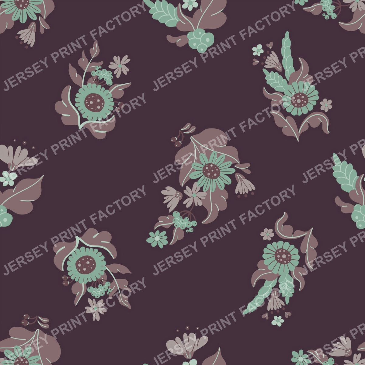 Wild Cornflower Bloomscape Seamless Pattern 03