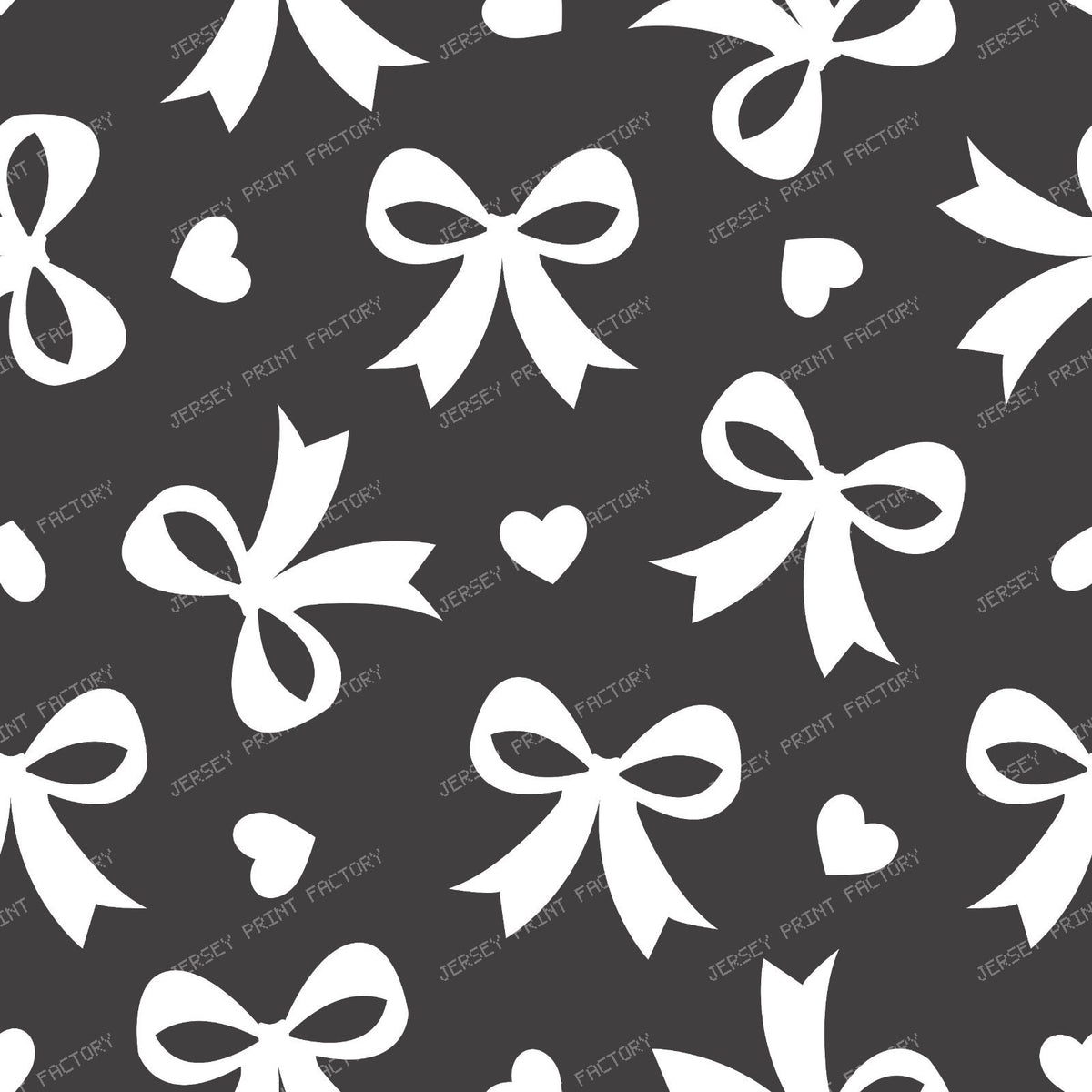 Bow Pattern, Coquette Bow, Ribbon, Cute Bow, White Bow, Hearts, Black — Gray 3