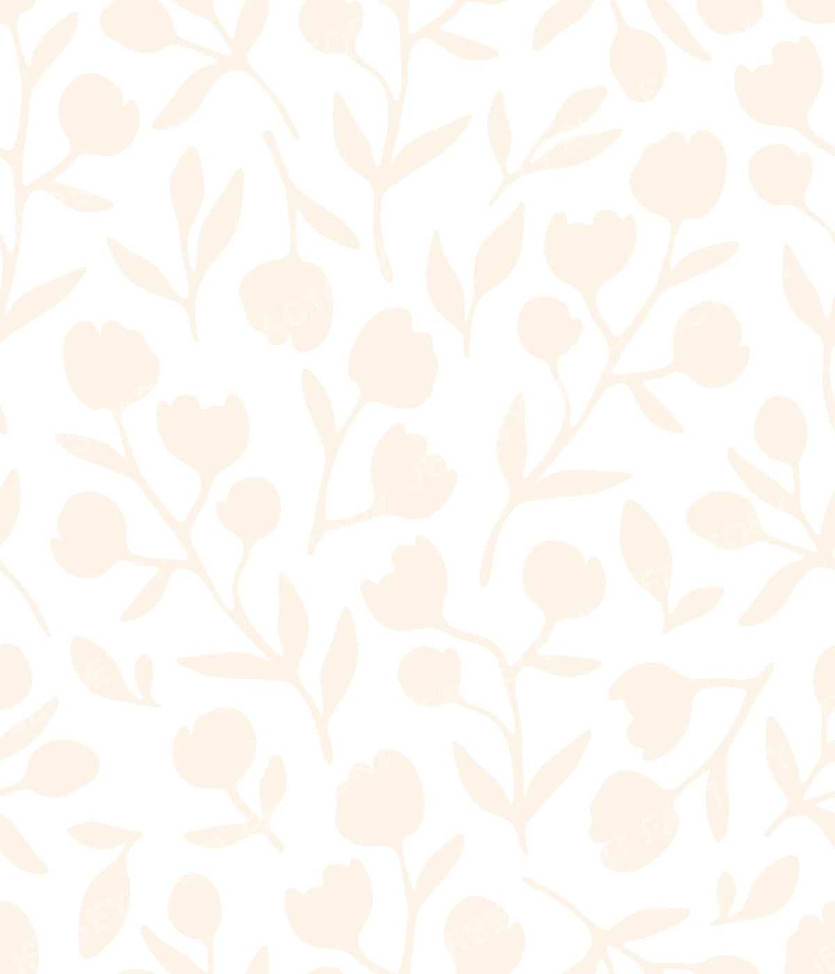 Fleurline - Modern Vintage Floral Silhouette - Buttercream on White