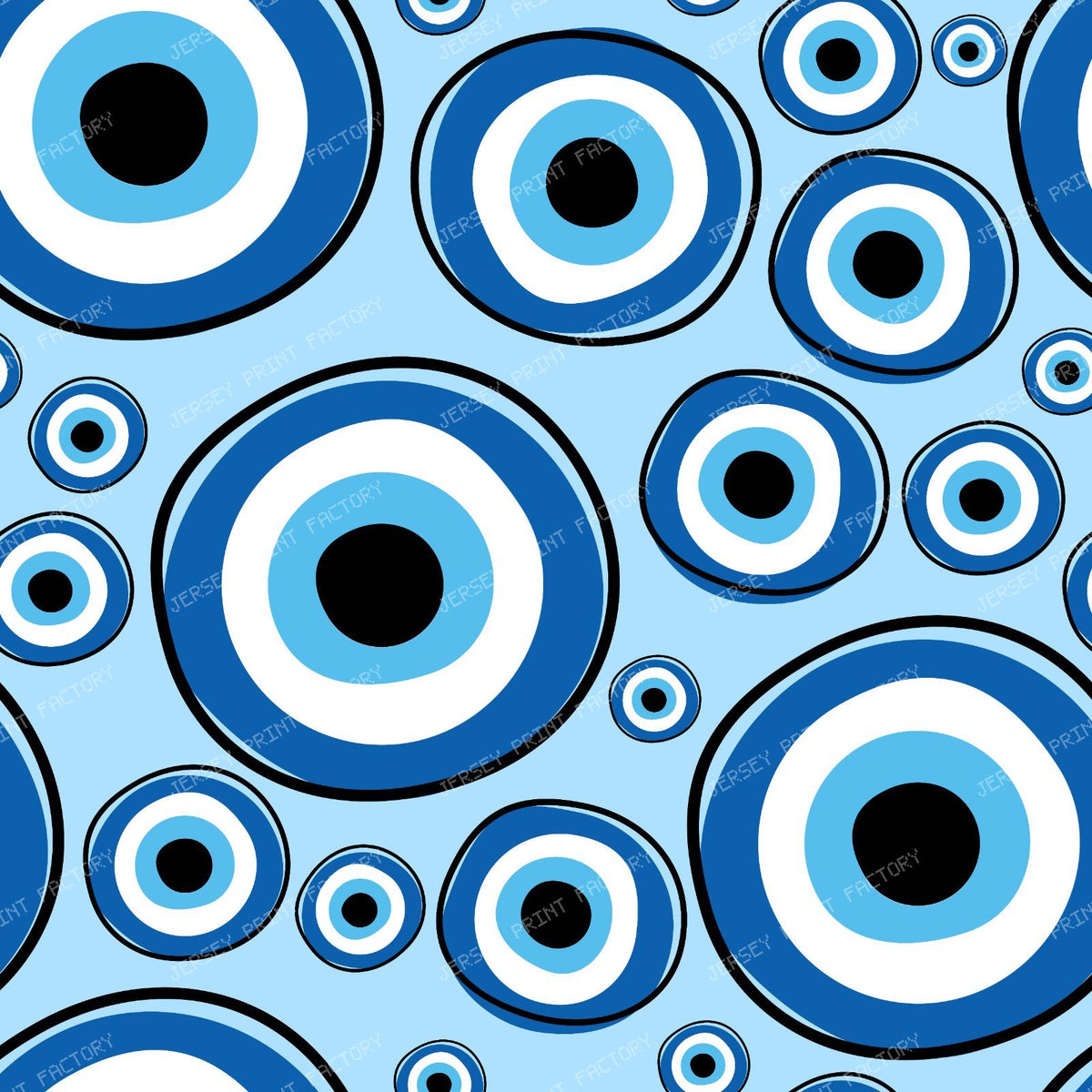 Evil Eye Pattern, Turkish Eye, Hamsa, Nazar Talisman, Mati, Mataki — Blue 7