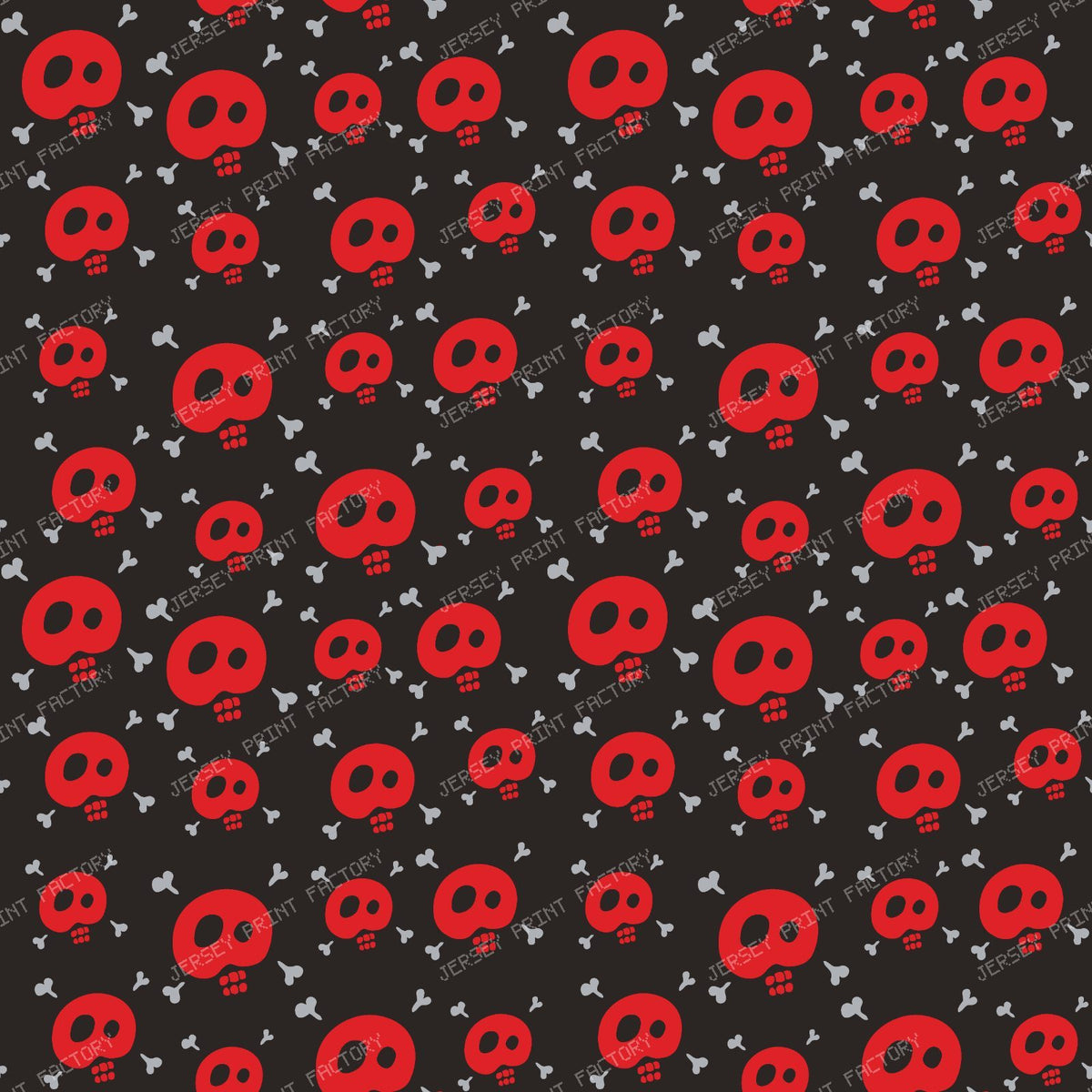 Halloween, Purple Skull, Crossbones, Trick or Treat — Red