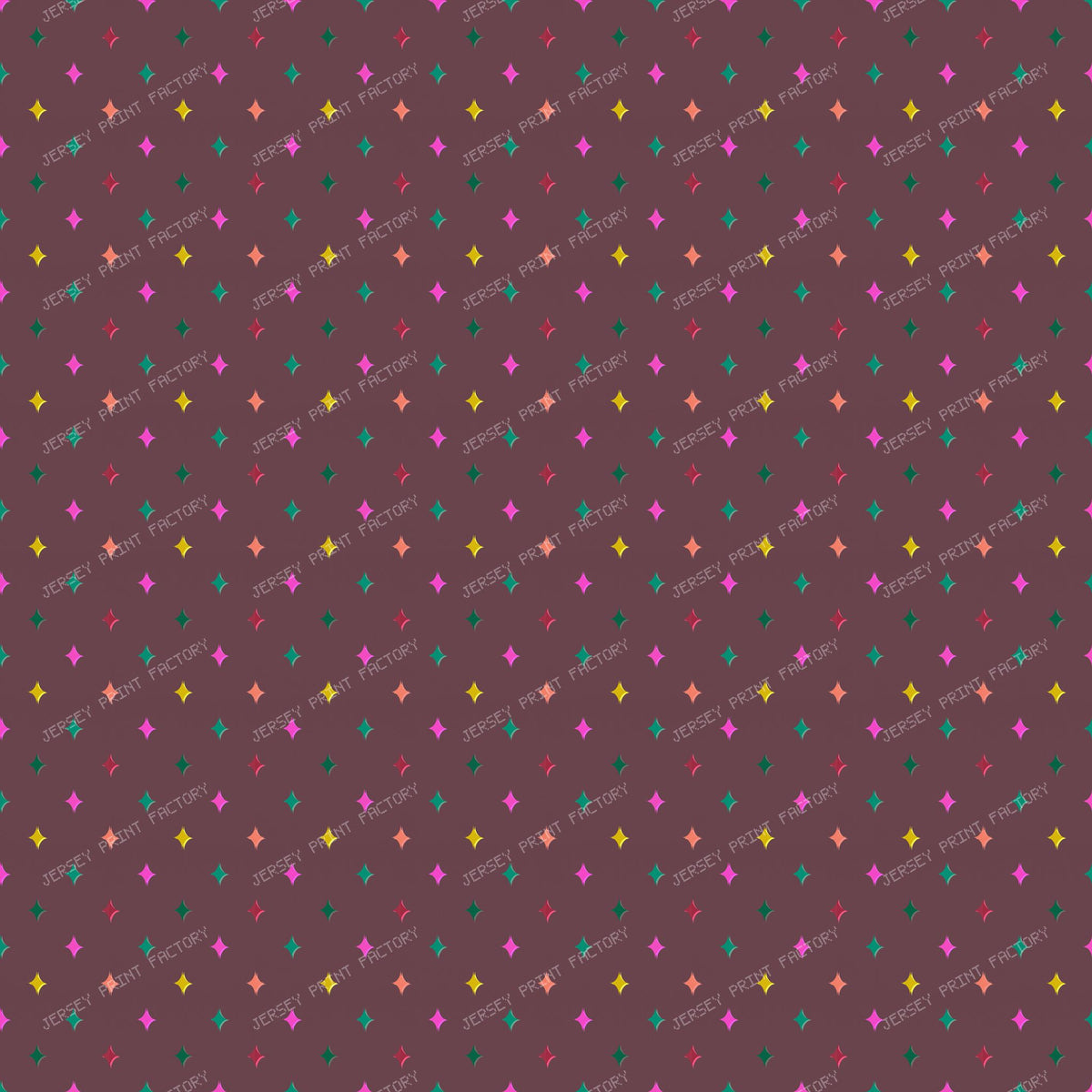 Colourful sparkle stars on Muted red