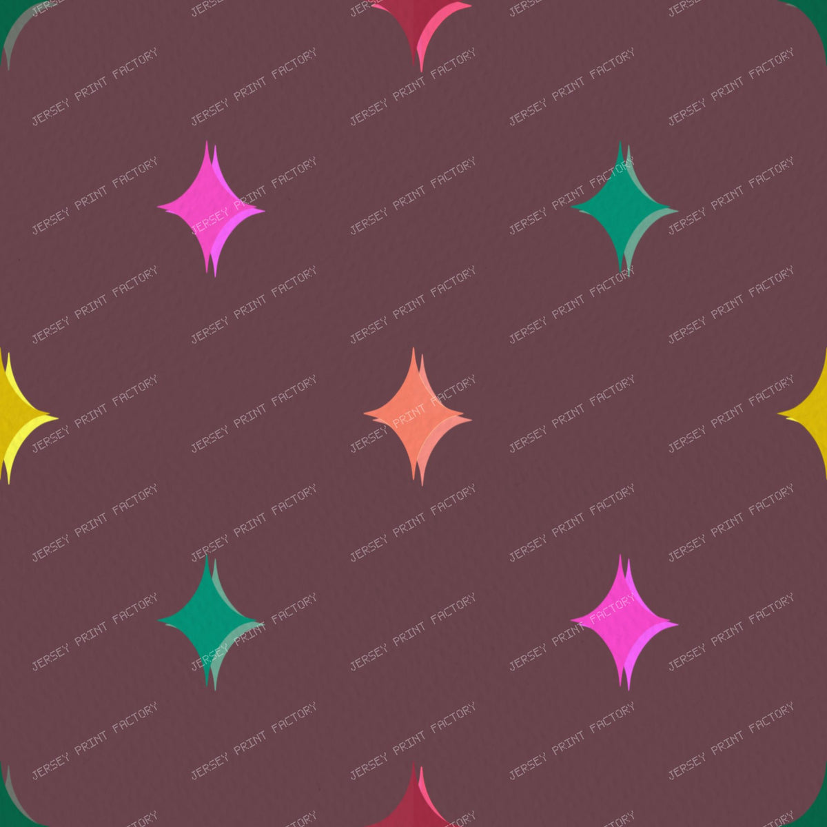 Colourful sparkle stars on Purple — Muted red