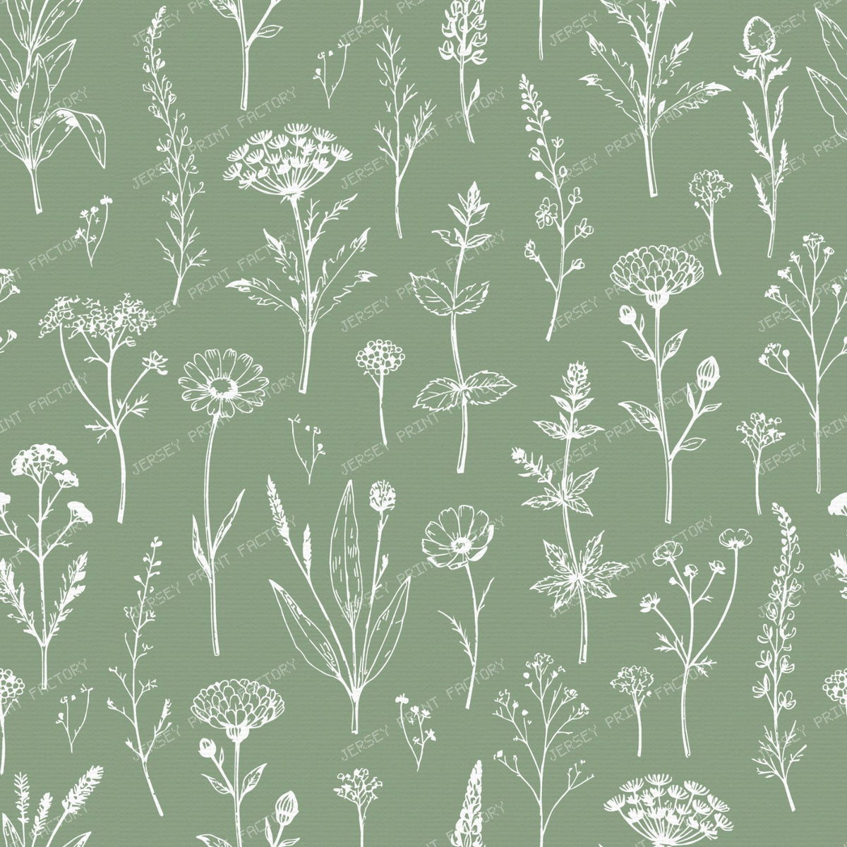 Wildflower Meadow Organic Vintage Botanicals - Mint Green