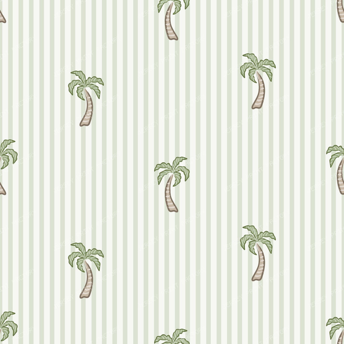 Riviera Coastal Palm Tree Stripes Tuscan Olive Grove