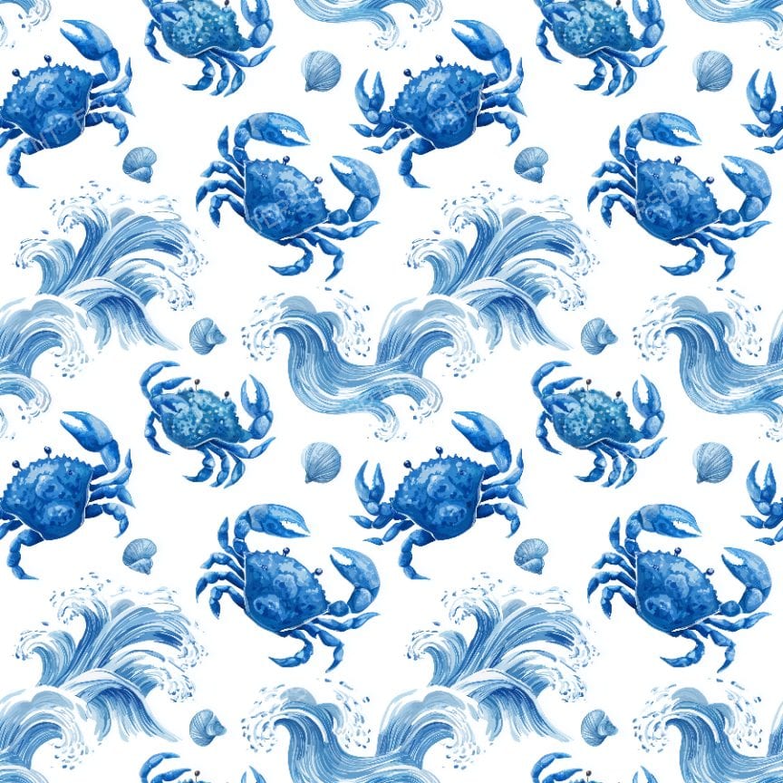 Coastal Crabs Waves Blue