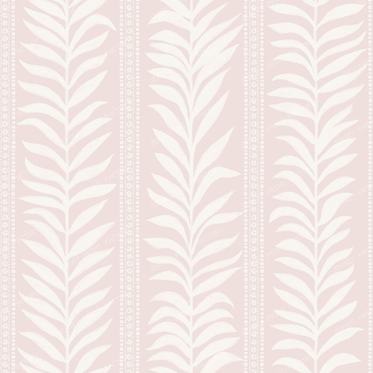 Belinda Vertical Vine Stripe White & Ice Blue — Dusky Pink & Warm White