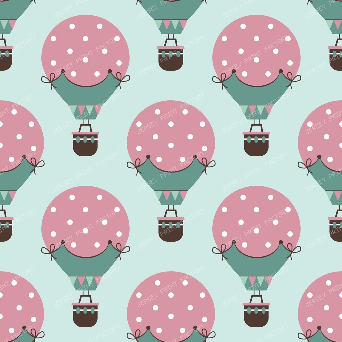 Hot Air Balloons, Flags, Ribbon, Bow, Basket, Polka Dots — Green 1