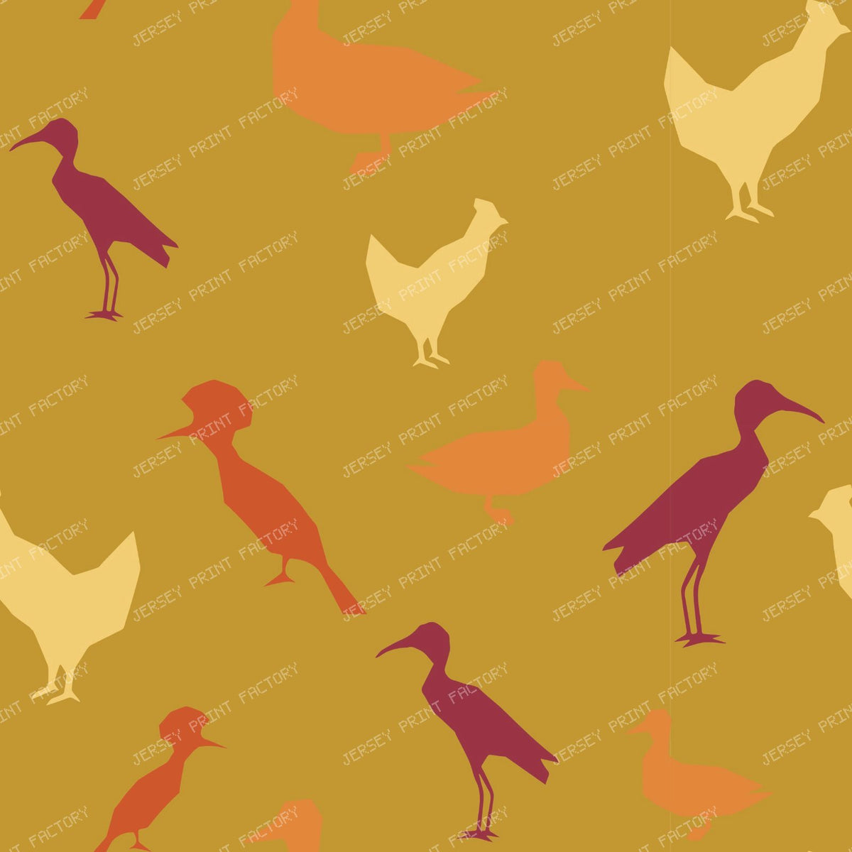Countryside birds on mustard