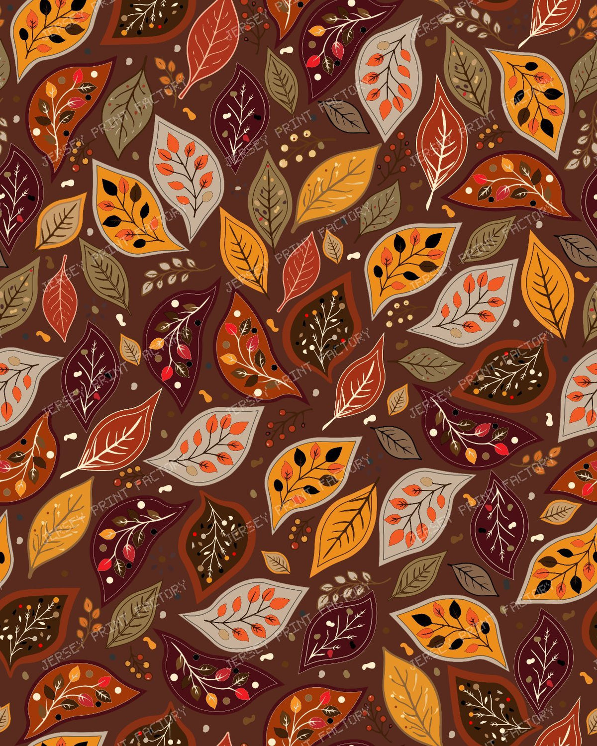 Autumn Botanical Leaves Pattern