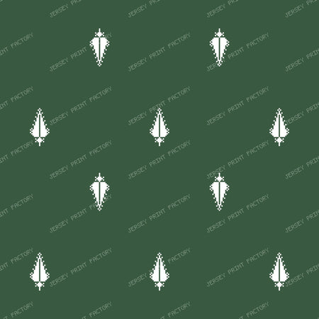Christmas Tree Pattern Dark Green White Geometric
