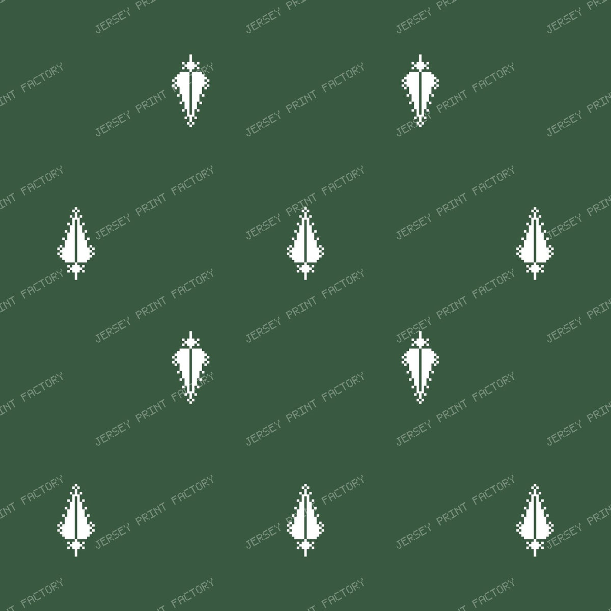 Christmas Tree Pattern Dark Green White Geometric
