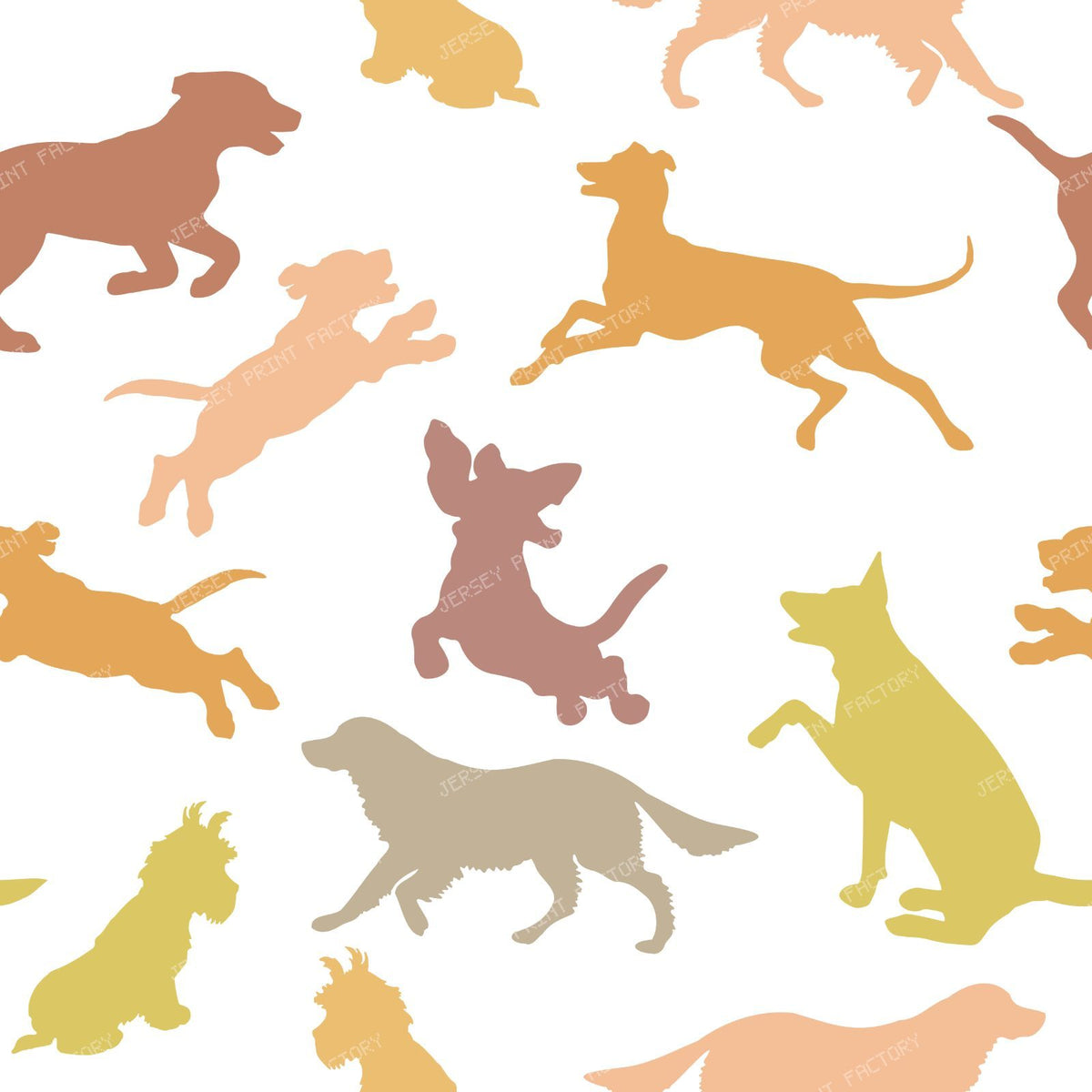Colorful Dogs, Pattern Of Dogs, Dog Silhouettes, Puppy, Pet