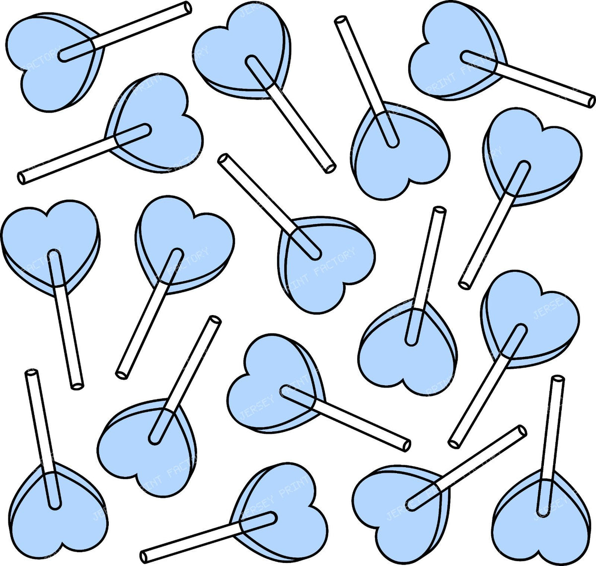 Blue Lollipops, Heart Lollipops, Lollipop Pattern — Blue 4