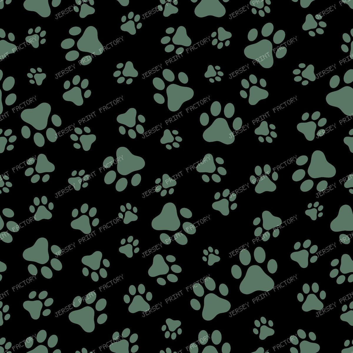 Pattern Of Paws, Dog Paws, Black and White — Green 8