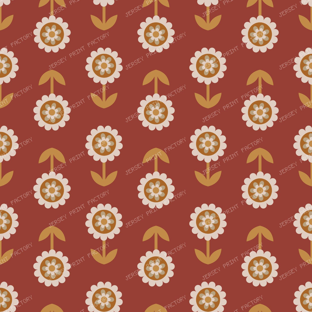 Pattern Of Flowers, Vintage Flowers, Retro Pattern, Blue — Red
