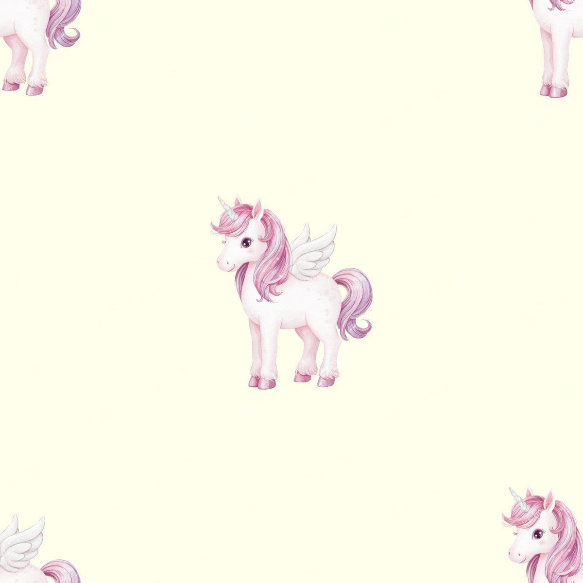 Flying unicorn on turquoise — Cream