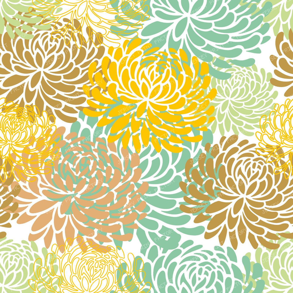 Blue Dahlia, Brown Dahlia, Floral Pattern, Dahlia Pattern — Colorful 5