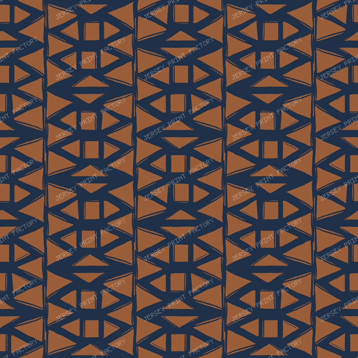 Annick Tribal Geometric Navy & Tan