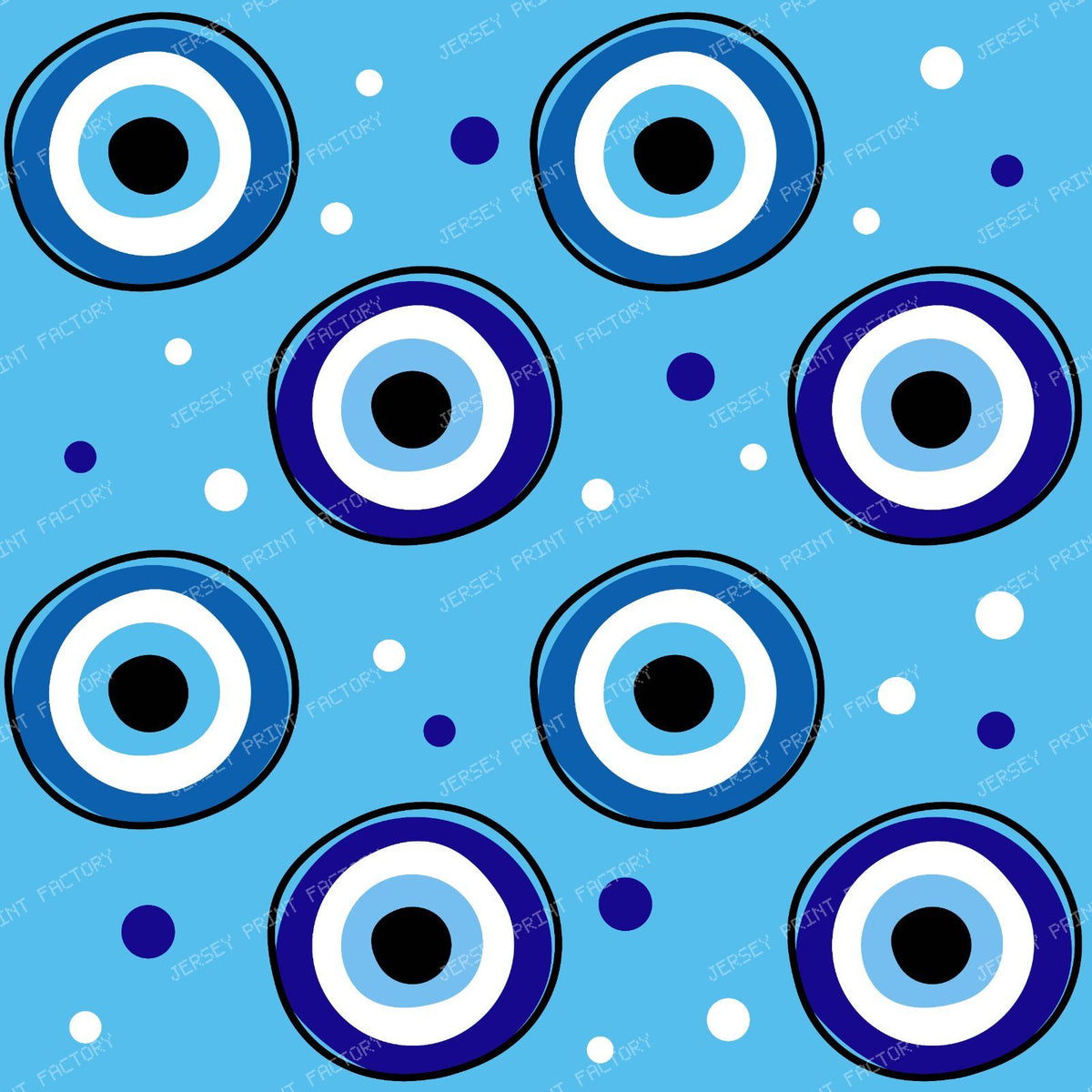 Evil Eye Pattern, Turkish Eye, Nazar Talisman, Mati, Mataki, Hamsa — Blue 2