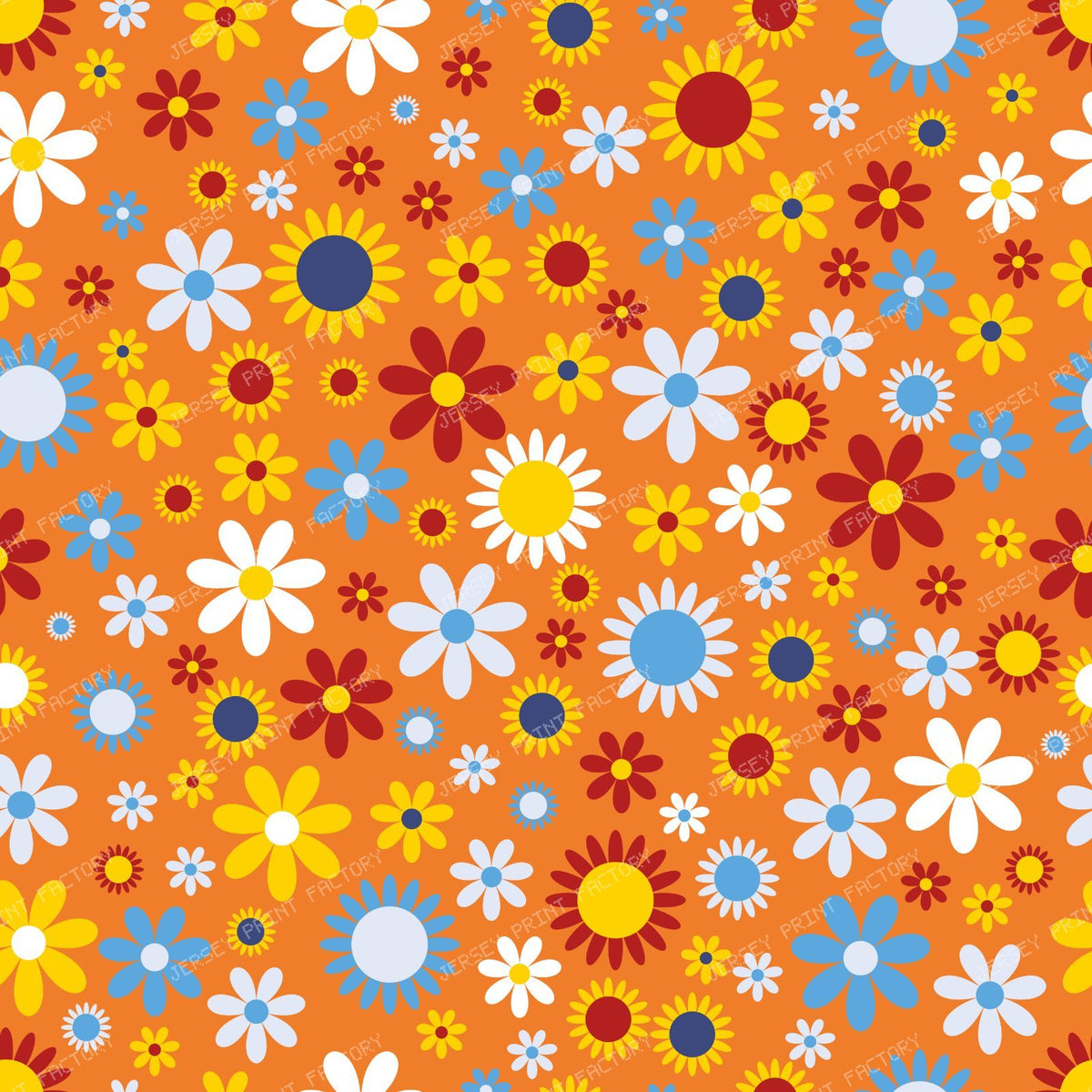 Colorful Flowers, Retro Flowers, Floral Pattern — Colorful 5