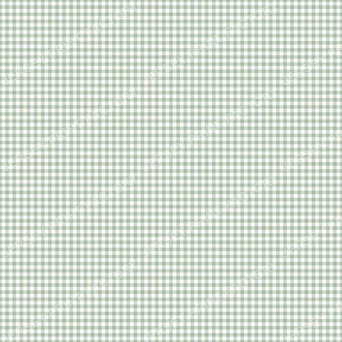 Classic gingham check in sage green - scale 25 Per Cent