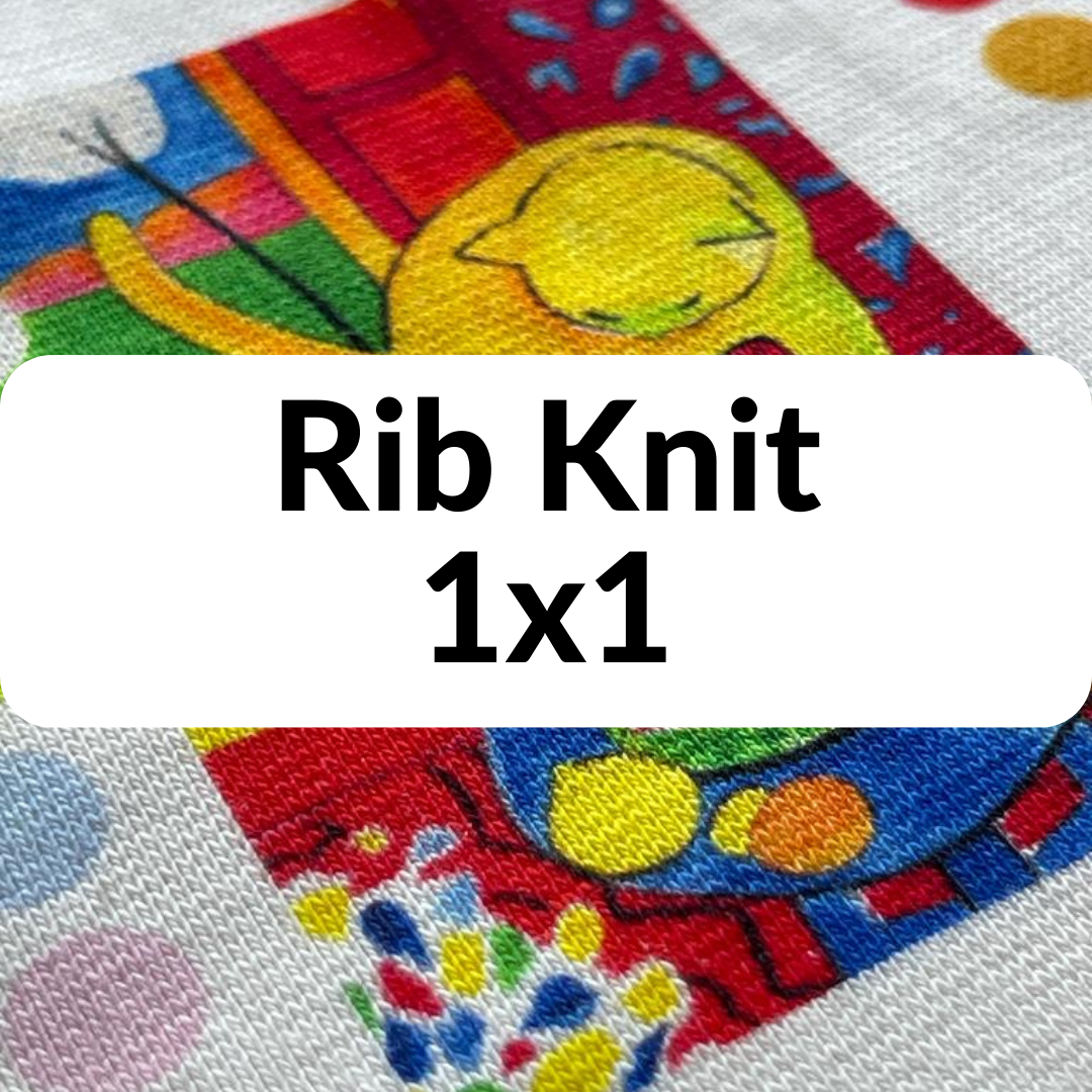 Print Your own Cotton Rib Knit 1x1 fabric