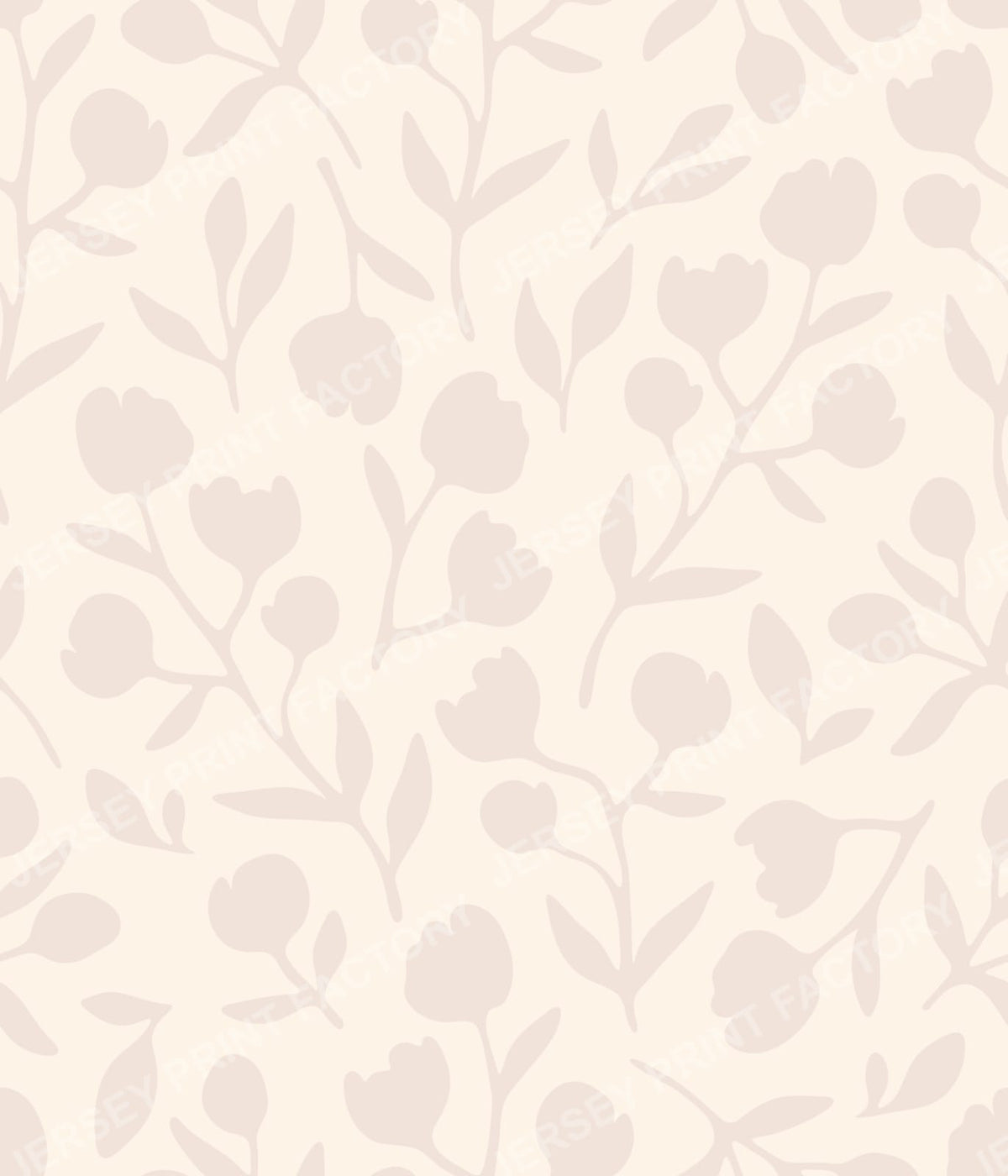 Fleurline - Modern Vintage Floral Silhouette - Dusty Rose on Cream