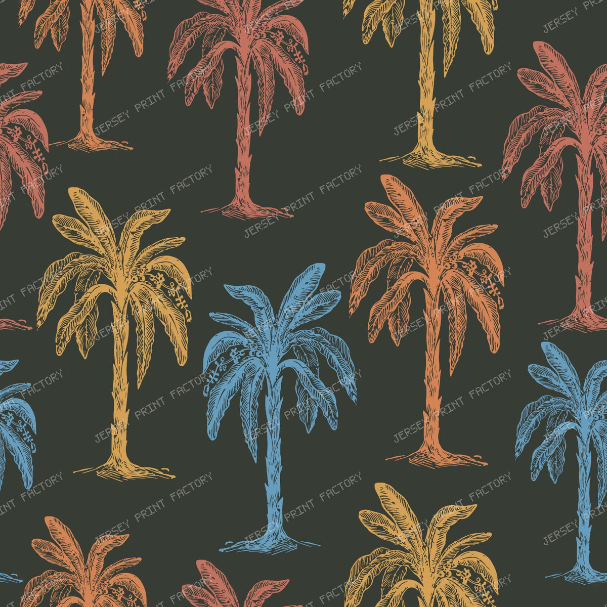 Colorful Palm Trees, Palm Pattern, Tropical Pattern — Colorful 4