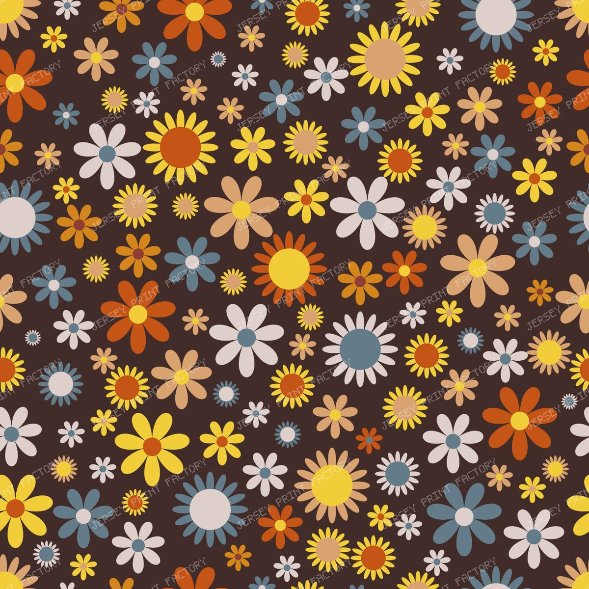 Colorful Flowers, Retro Flowers, Floral Pattern — Colorful 15