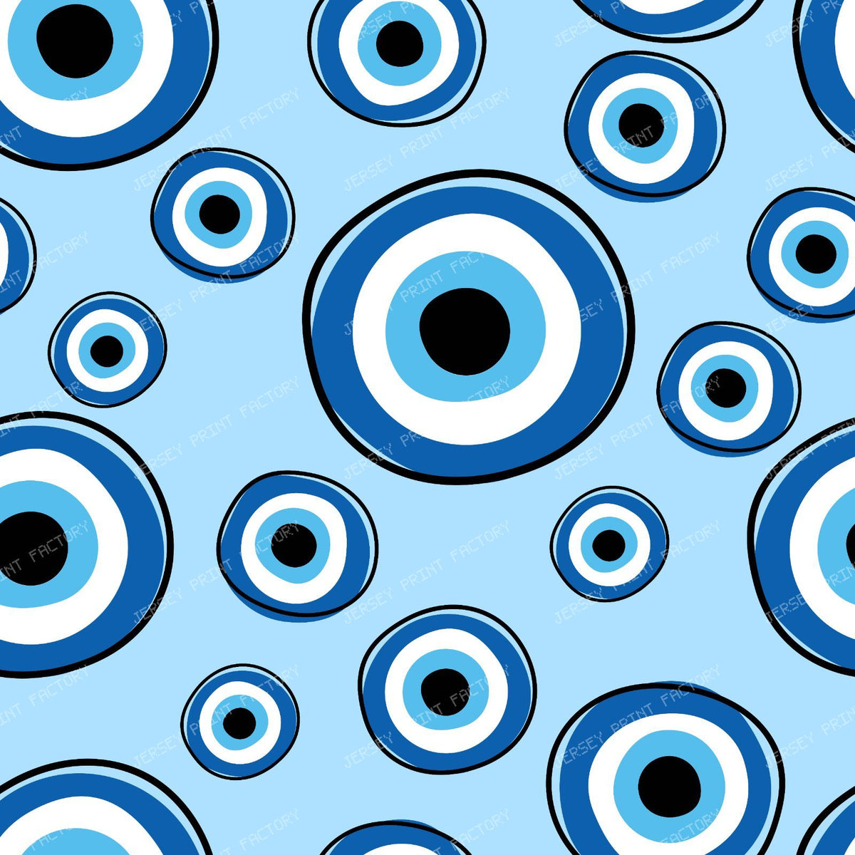 Evil Eye Pattern, Turkish Eye, Hamsa, Nazar, Mati, Mataki — Blue 7