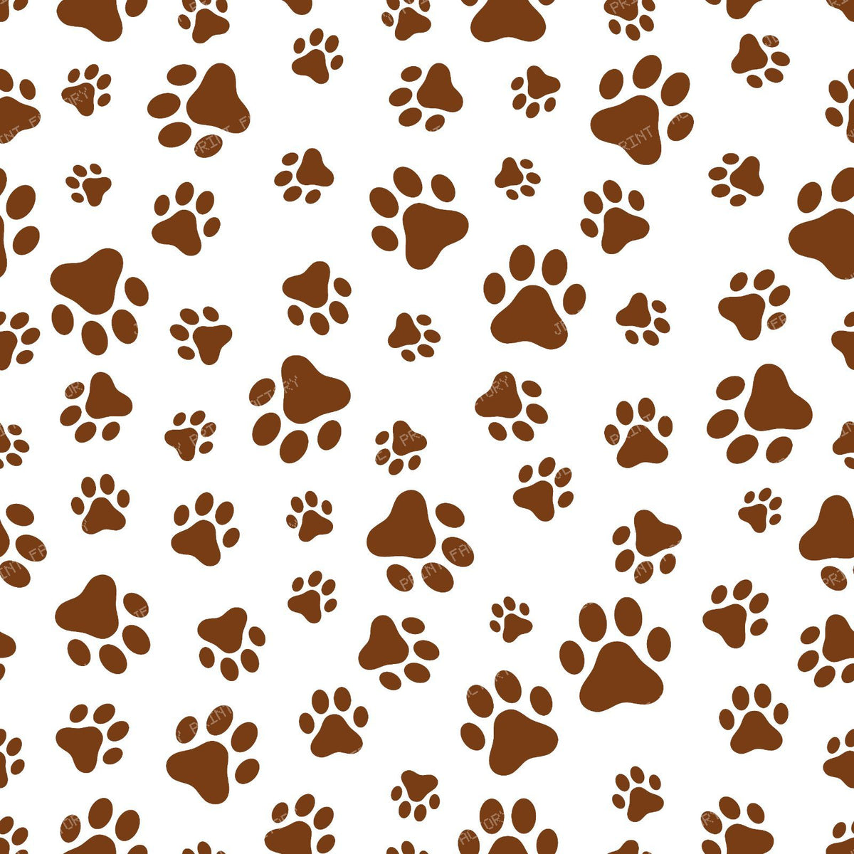 Pattern Of Paws, Dog Paws, Black and White — Brown 2