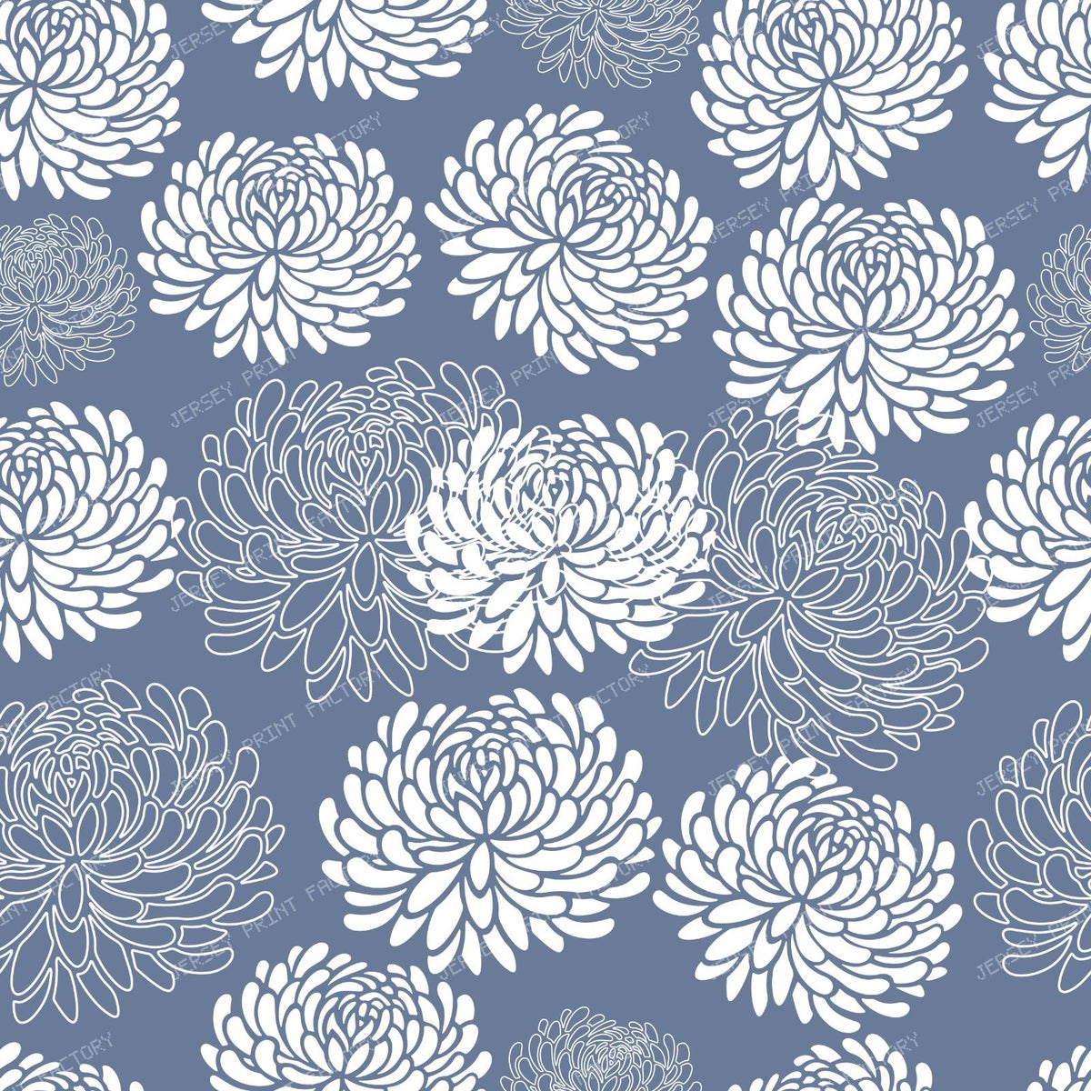 Blue Dahlia, White Dahlia, Pattern Of Flowers — Blue 4