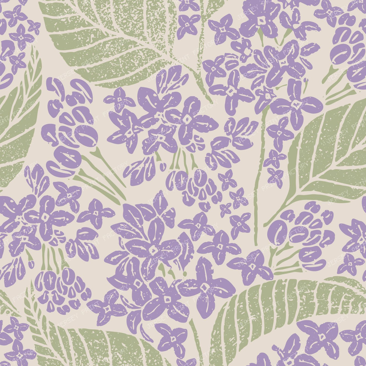 Lilac Flower Bloom Block Print — Lavender